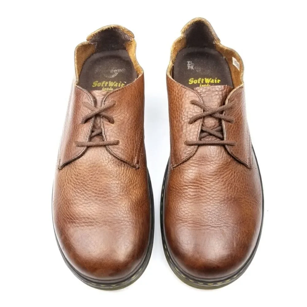 Dr. Martens Bexley 3-Eye Softwair Full Grain Leather Derby Shoes Brown Normcore